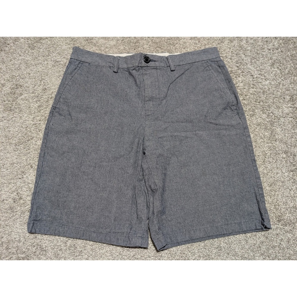 Old Navy Shorts Mens 33 Blue Grey Ultimate Slim Built-In Flex Heathered Chino 9"